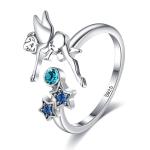 0.08oz 21.1mm Sterling Silver Angel Ring Nicke Free Open Silver Ring SGS