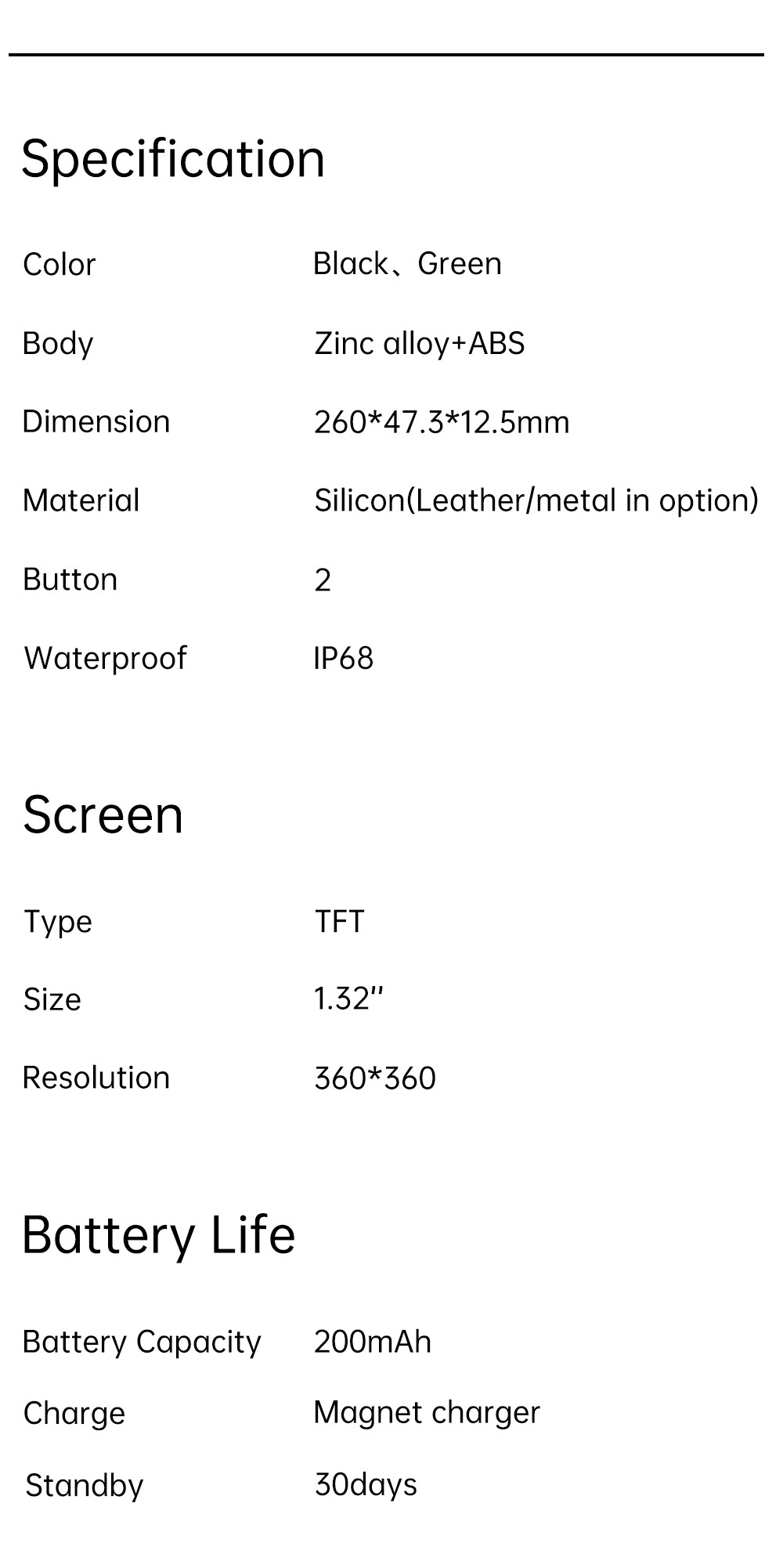 1.32 Inch HD Screen Sports Men Smart Watch 360X360
