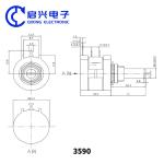 3590S Multi Turn Rotary Wirewound Potentiometer 10 Turn 100Ω-100KΩ