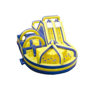 China Yellow - Blue Inflatable Amusement Slide: Fun Playground Equipment factory