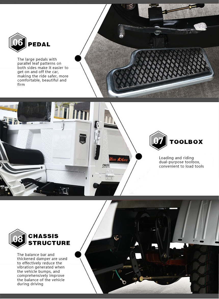 Original Design Driver Seat Small Open Scooter with Front Drum Rear Drum Brake System and 5.0-12 Tire