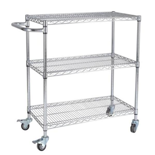 China Carbon Steel SMT ESD Trolley SMD 4 Layers ESD Shelving Rack factory