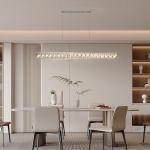 Golden Kitchen Island Pendant Light Nordic LED Rectangle Stainless Steel Hanging