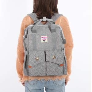 China Multifunctional Mommy Diaper Bag Backpack With Trailer Buckle OEM ODM factory