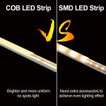 Waterproof LED Tape Light Under Cabinet COB Dotless Outdoor 12V 24V 2700K 3000K