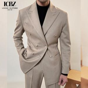 China Men's Italian Double-Breasted Single Suit 500g Heavyweight for Casual Business Attire factory