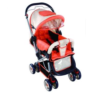 China Red Light Weight Umbrella Baby Carriage Stroller with Mesh Shopping Bag factory