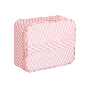 China Professional Wholesale Striped Nylon Waterproo Makeup Cosmetic Wash Bag factory