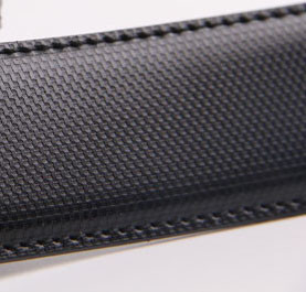 Genuine Embossed Leather Belt , Mens Black Leather Belt 100 - 140cm Length