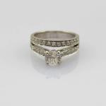 925 Sterling Silver 6mm CZ Diamonds Engagement Wedding Ring(R283)