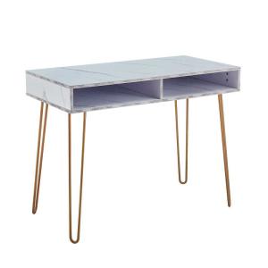 China 42.33lb Bedroom Beauty Table Mdf Console Table With Sturdy Glod Metal Legs factory