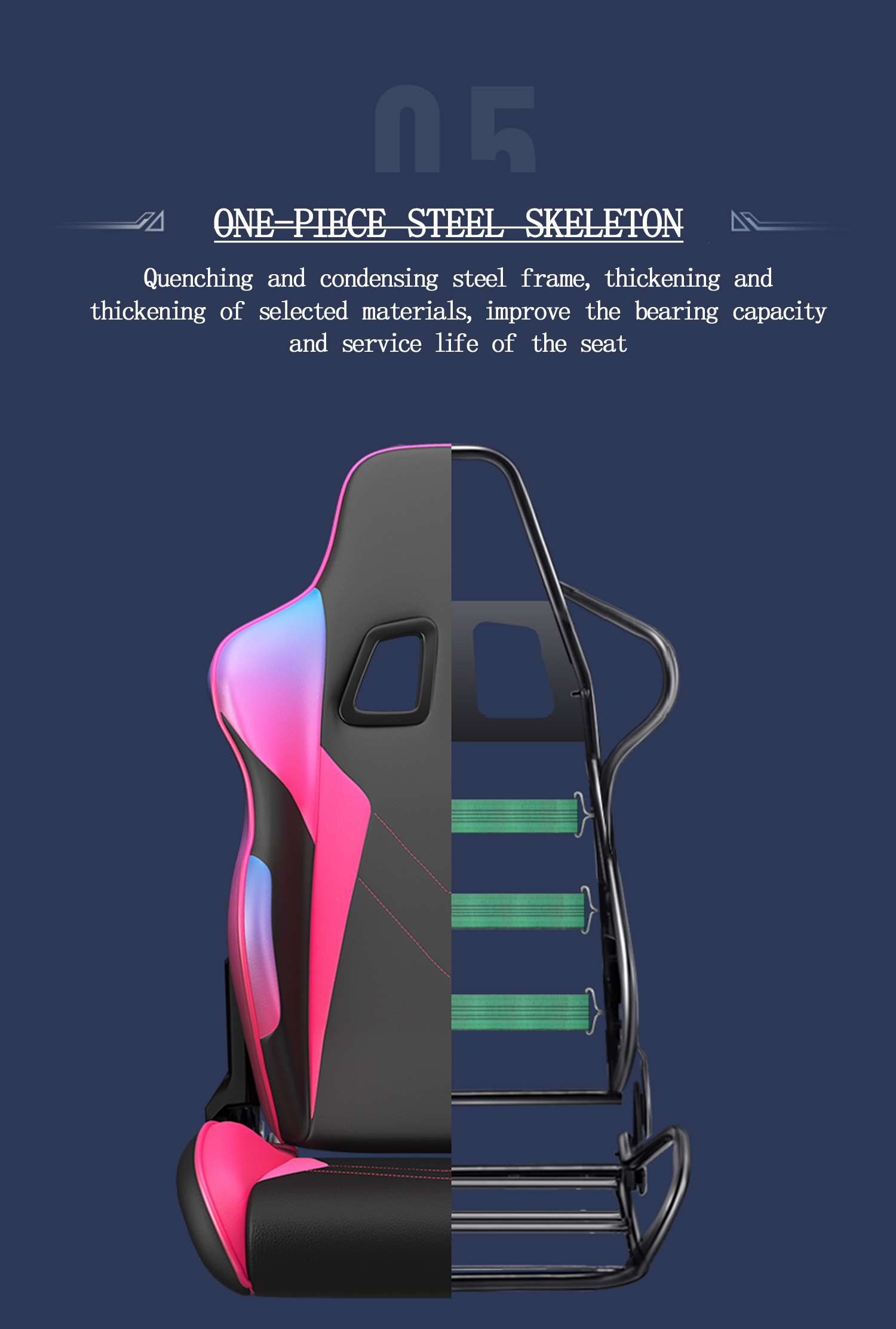 Flowing Light And Color Luxury PU Leather Racing Gaming Chair for Computer Gamer