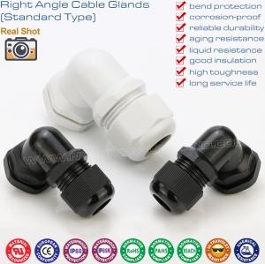 China 90 Degree Right Angle NPT Cable Glands, 90° Elbow Plastic Cable Glands IP68 Waterproof Cord Gland Connectors factory