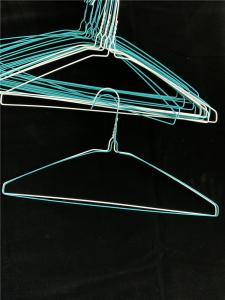 China Metal Wire Rod Wire Clothes Hangers , Diameter 6.5mm Blue / White Wire Hangers factory