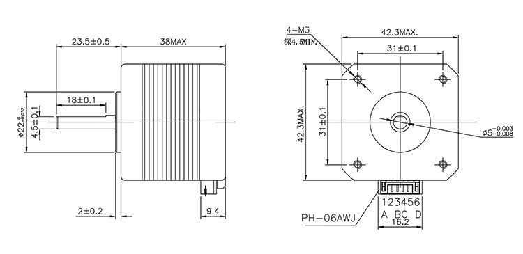 GM12 15BY Worm DC Stepper Motors 2 Phase 4 Wires 18d Stepper Angle Speed
