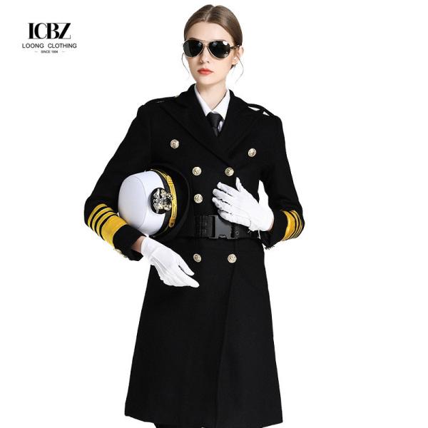 Unisex Woolen Jacket Captain Long Woolen Coat Nizi British Navy Thickened Winter