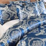 Solid Colour Satin Duvet Cover Set European Retro Baroque Style Custom Jacquard