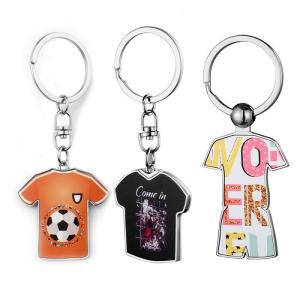China Sublimation Blank Keyring Soccer Jersey Shape European And American Style Keychain Pendant factory