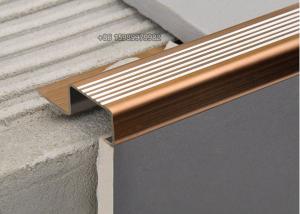 China Brushed Stainless Steel Stair Nosing Skiddingproof 15mm For Concrete Steps factory