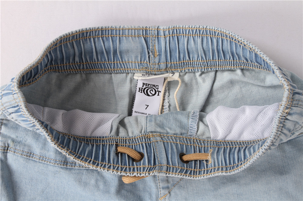 Light Blue Junior Kids Denim Shorts 95% Cotton 5% Spandex