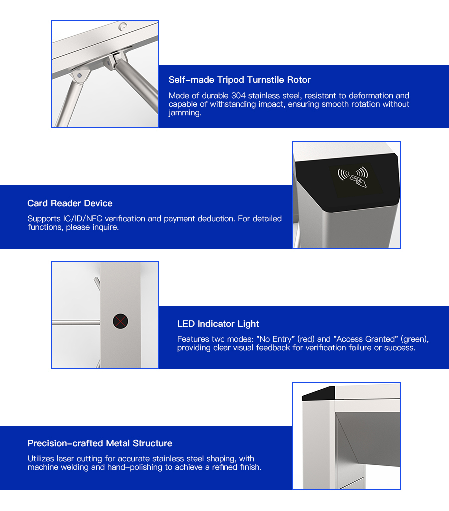 HCW SUS304 Turnstile Access Control Security Systems One Way Turnstile