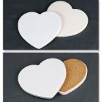 Blank Coated Heart Shape Sublimation Ceramic Coaster For Sublimation Heat