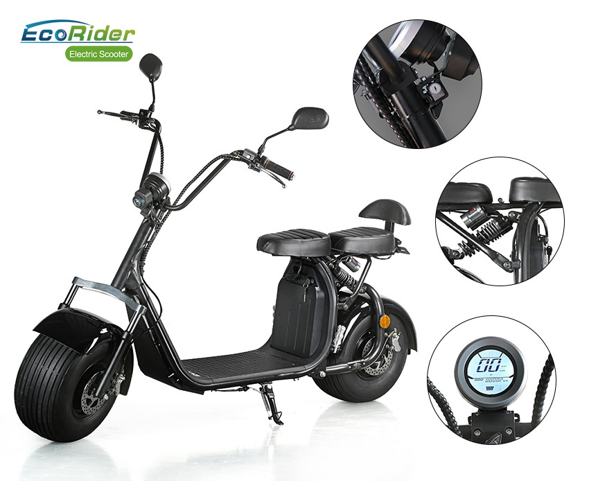 EcoRider 1500W 18*9.5 inch 2 Wheel Electric Scooter , Harly double seat scooters for adults with EEC certificate