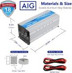 Heavy Duty 12V 2.4A Hybrid Solar Inverter LED 4000W Pure Sine Wave Power