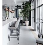 Beetle Stool Modern Bar Chairs Stainless Steel Powder Coated With Conical Legs