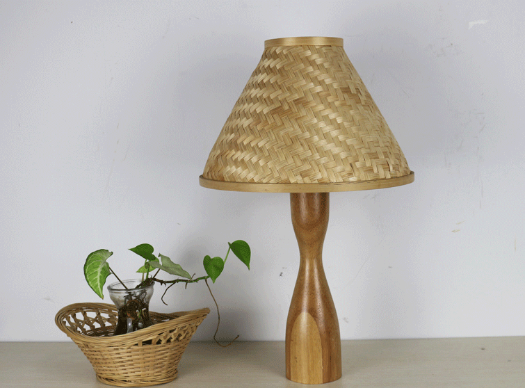 Atmosphere Rattan Table Lamp , Bamboo Table Light For Indoor Decorative
