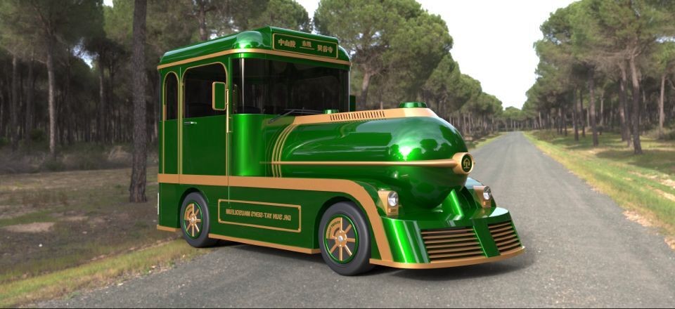 Diesel Power 42 Seats Small Trackless Train For Amusement Park Low Emission