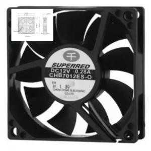 China 0.4W Automotive Cooling Fan Speed 2100-3600 RPM Low Noise 70x70x20 Fan factory