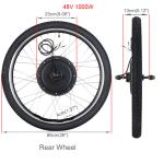 48V1500W e-bike conversion kit with LED at 26" wheel, free shipping to USA