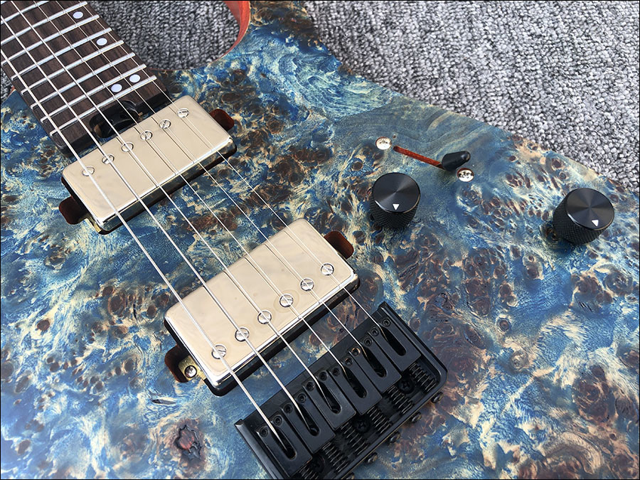 Custom Earts Electric Guitar with African Mahogany Body Black Hardware