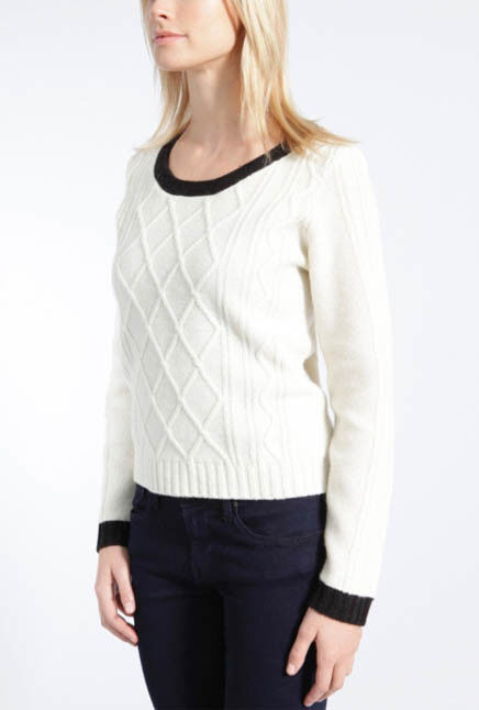 WOMEN'S 100% LABSWOOL KNITTED CABLE SWEATER