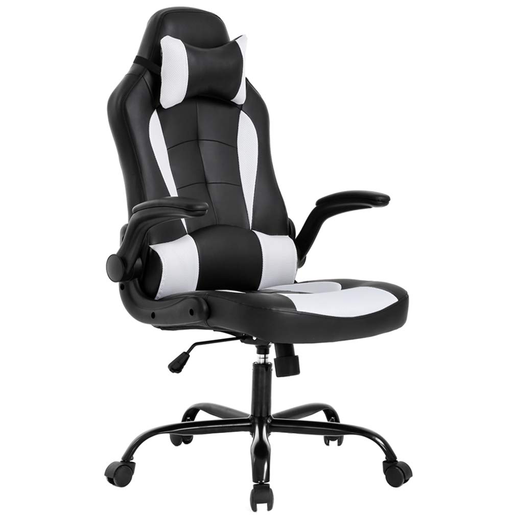 Solid Back Ergonomic Office Chair with Customized Color and Lumbar Support Flip Up Arms