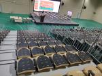 PU Armrest Plywood Chair Soft Cushion Retractable Indoor Bleachers For