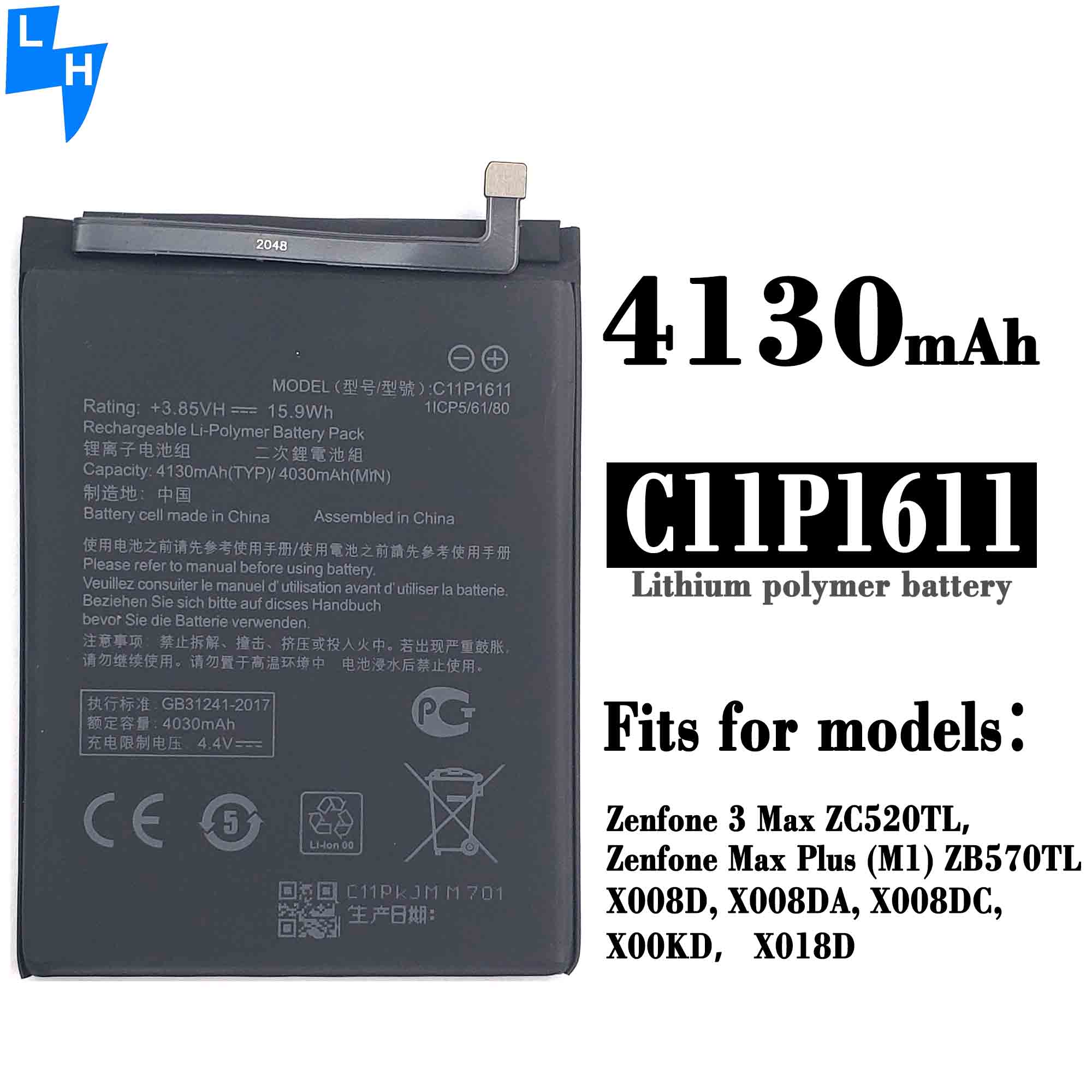 5000mAh 3.85V Battery for Asus Zenfone 3 Max Z3 Max ZC520TL X008DB 3 X008 X008D Z01B