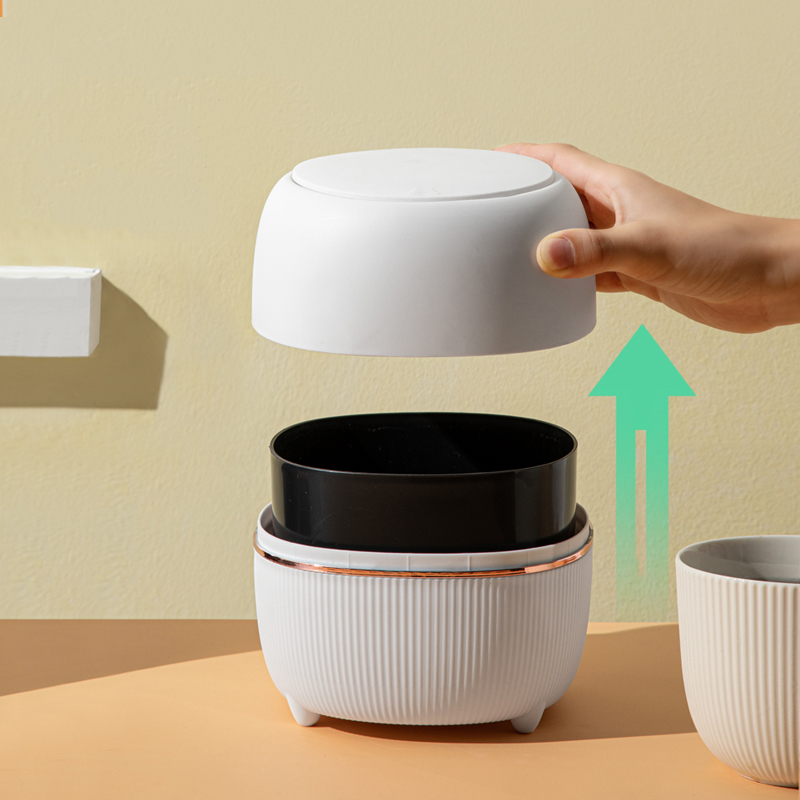 Coffee Table Light Luxury Living Room Mini Small Cute Household Desktop Trash Can Waste Bin with Lid