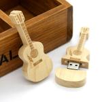 Guitar Shape Promo Gifts Wooden USB flash Drives 32Gb With Nice Gift Wood
