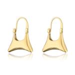 925 Sterling Silver Glossy 18k Gold Plated Brass Earrings Globe Ball Bag Shaped
