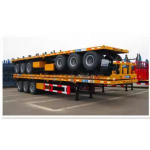 China 10-12.4m Steel Containerized 3 Axles 40-60 Ton Flatbed Semi Trailer factory
