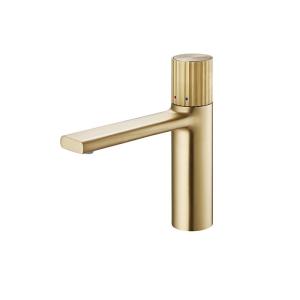 China Gold Brass Hot Cold Water Mixer Tap Bathroom Basin Faucst Sink Mount factory