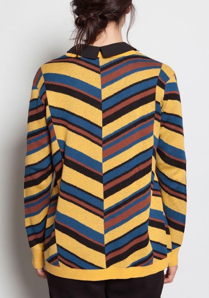 Silk Slant Colorful Striped Sweater , Knitted Striped Coloured Jumper