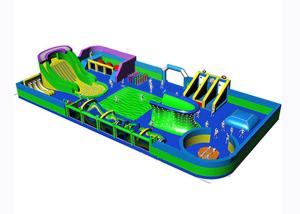 China Huge Blue Green 0.55 PVC Tarpaulin Inflatable Theme Park For Children factory