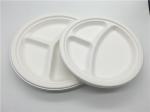 Cut Resistant 9" 3 Compartment Sugarcane Fibre Plates
