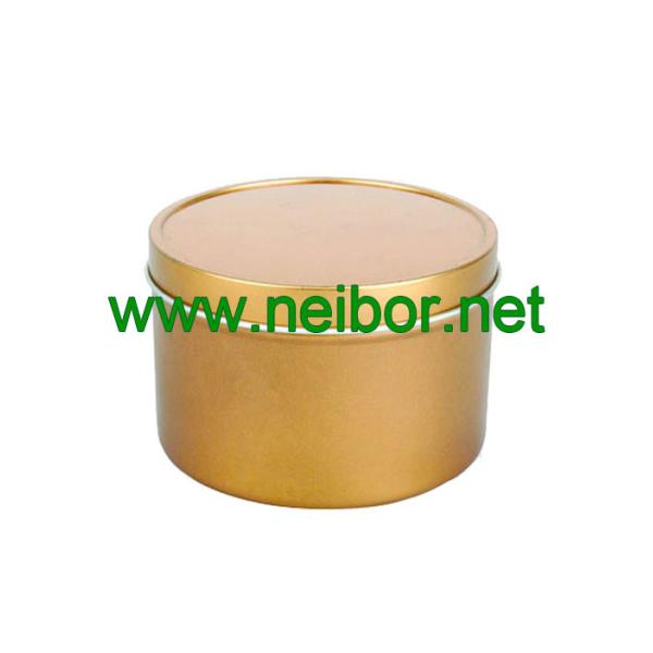 gold color or custom printing 8oz deep drawn round seamless candle tin jar metal