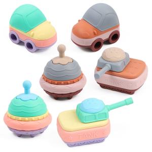 China Education Silicone Car Stacking Building Blocks Stackers Toddler Toys factory