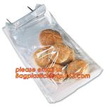Bakery use FDA approved food grade custom logo clear 30microns wicketted pe bags