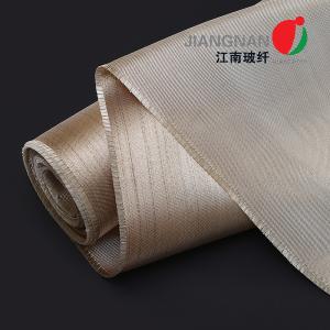 China Caramelized Fire Resistant Fiberglass Fabric Satin Weave Heat Treated factory